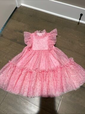 Pink Ruffled Tulle Party Dress Size 4
